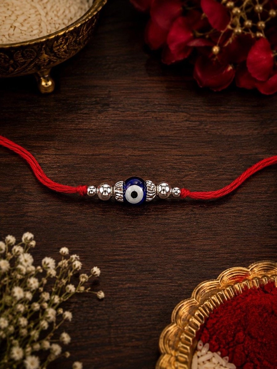 Nazar Suraksha Evil Eye Rakhi — 925 sterling silver rakhi