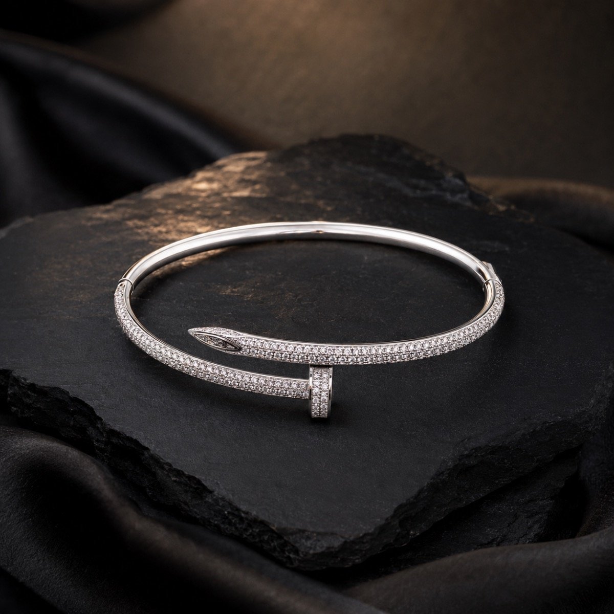 Seraphina Pavé Nail Bangle — 925 sterling silver kada