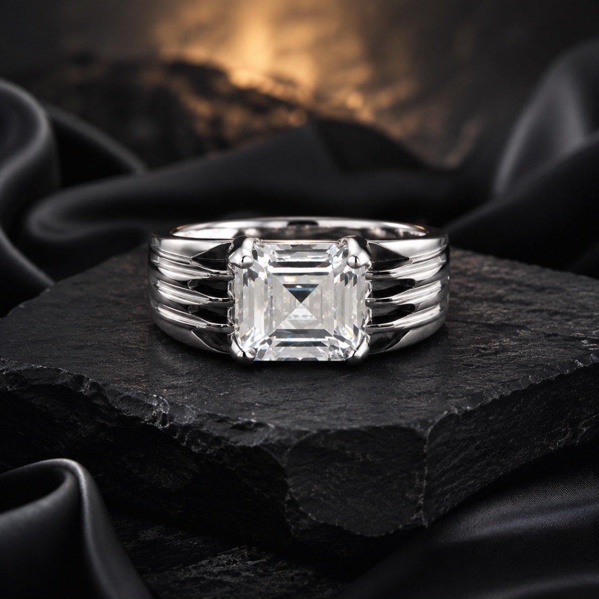 Imperial Emerald Solitaire Silver Ring — 925 sterling silver rings