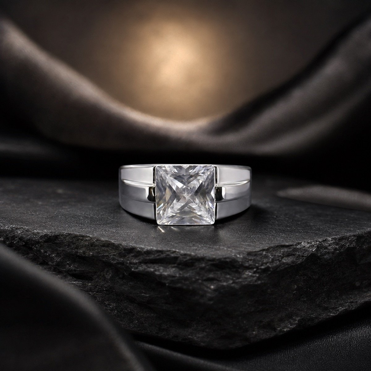 Sovereign Princess-Cut Solitaire Ring — 925 sterling silver rings