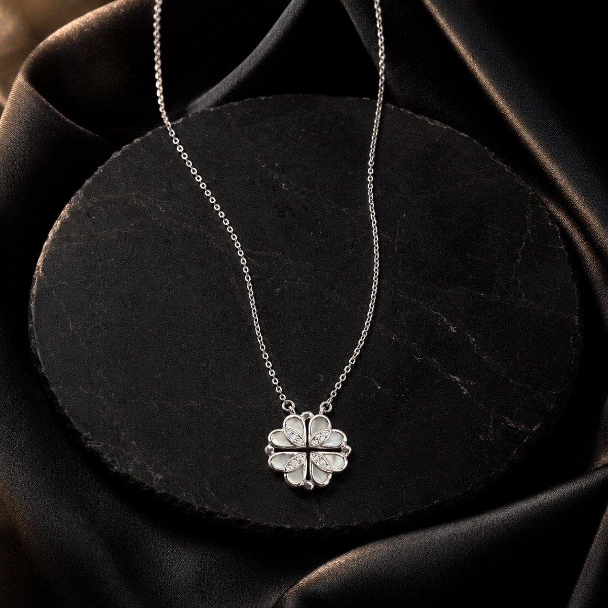 Butterfly Blossom Silver Necklace — 925 sterling silver chaindokiya