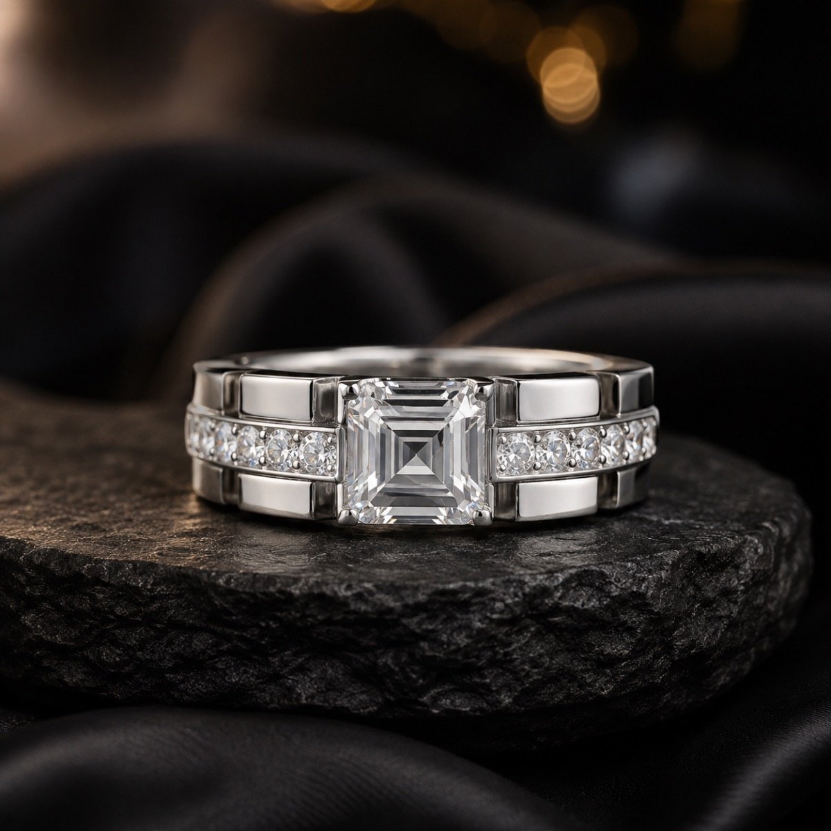 Imperial Step-Cut Solitaire Silver Ring — 925 sterling silver rings