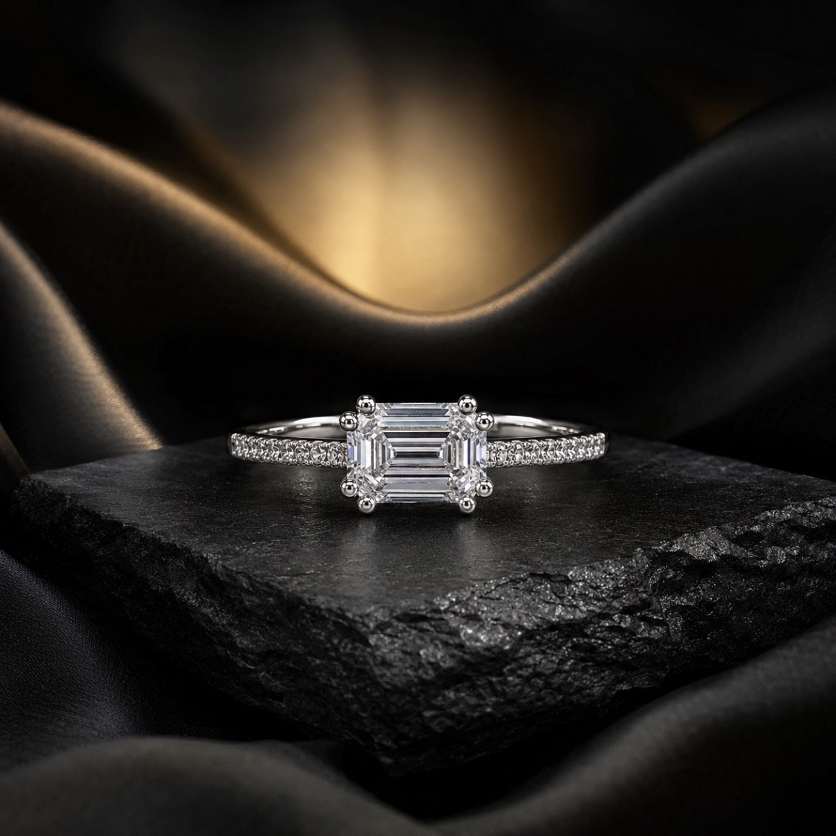 Aurelia Emerald-Cut Silver Ring — 925 sterling silver rings