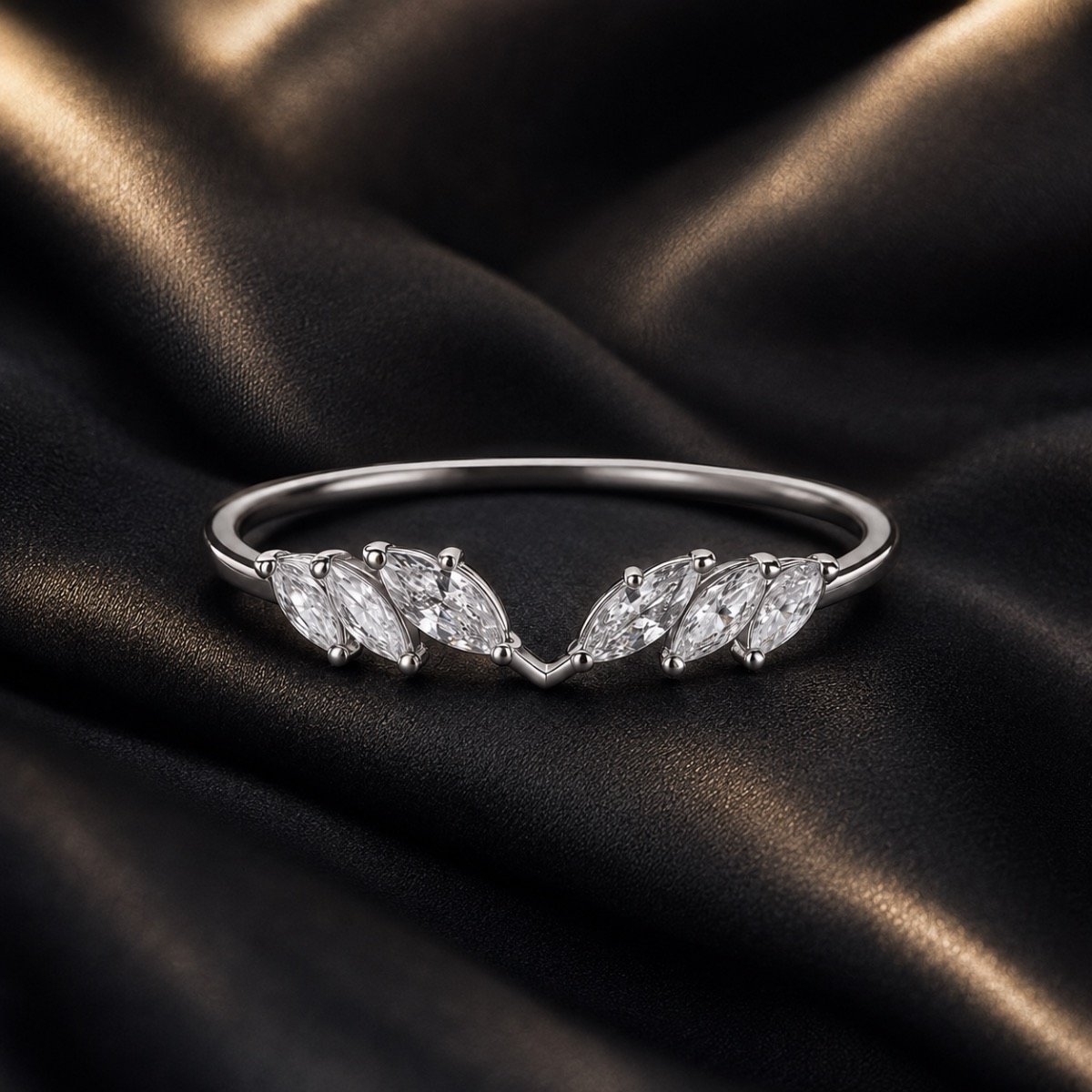 Crystal Laurel Leaf Silver Ring — 925 sterling silver rings