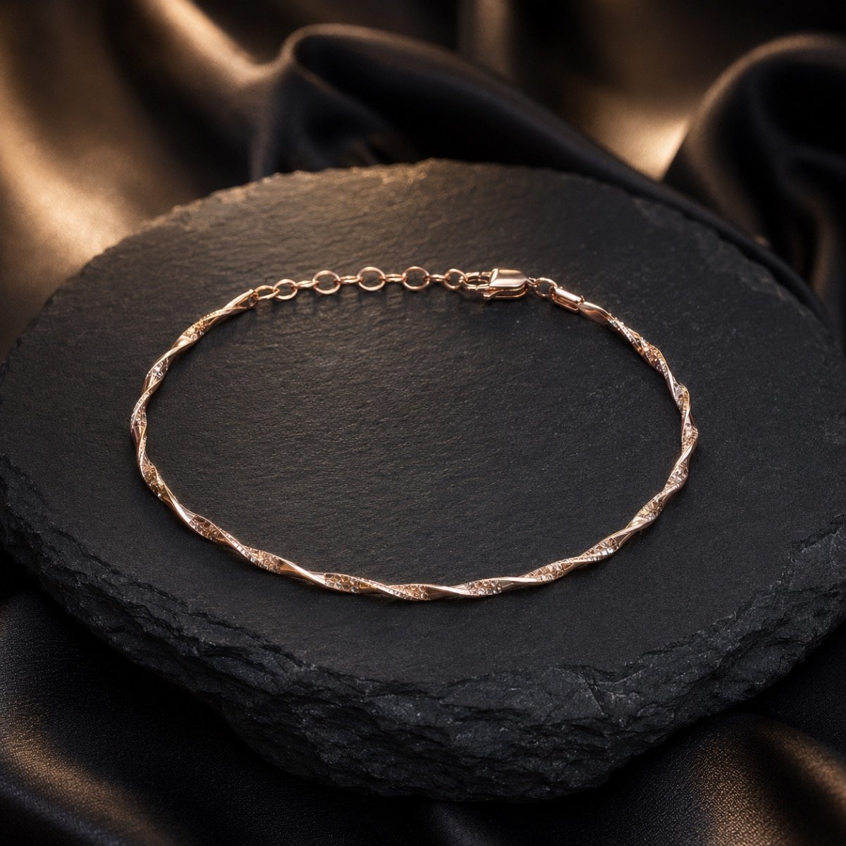 Roselle Two-Tone Twist Bracelet — 925 sterling silver kada