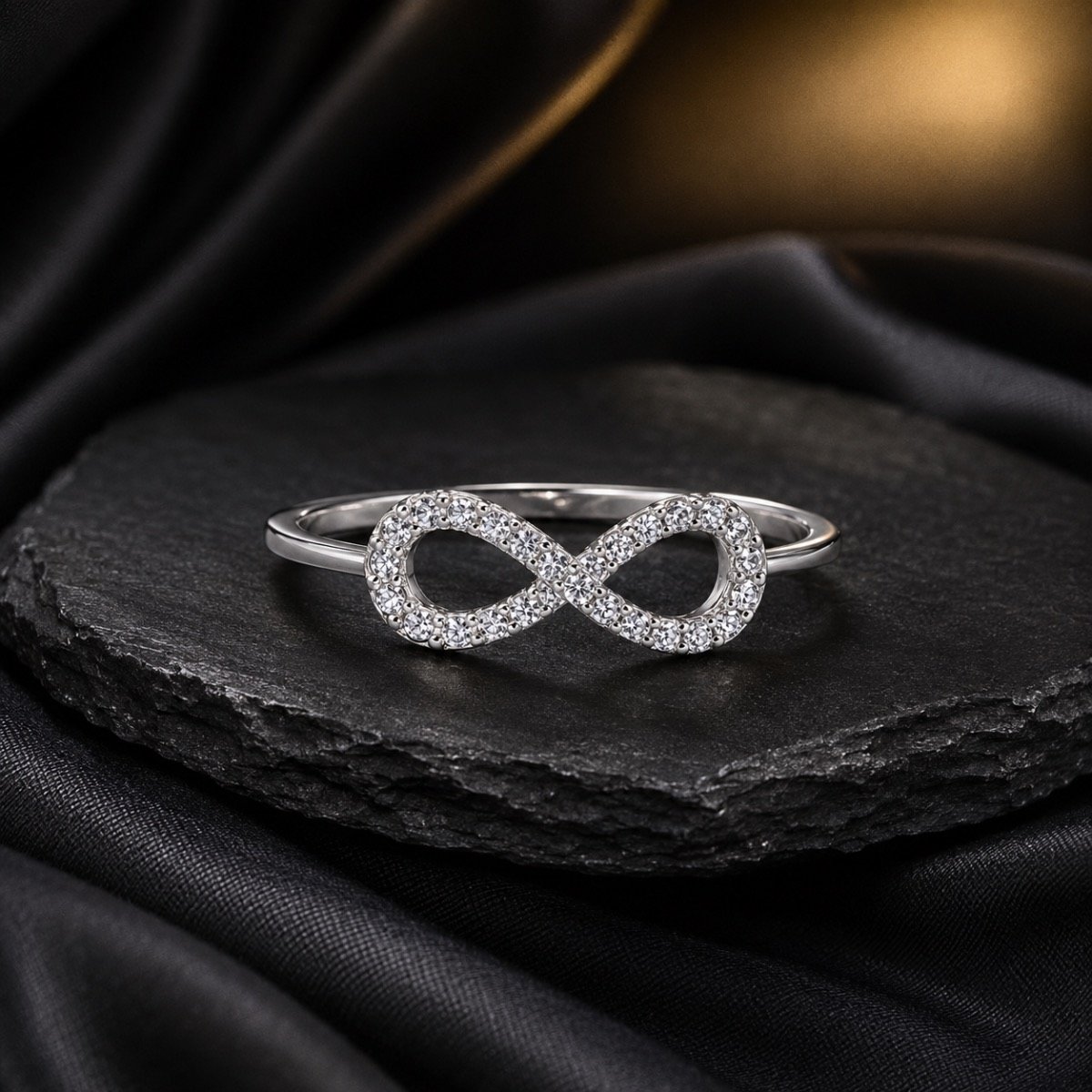 Forever Sparkle Infinity Silver Ring — 925 sterling silver rings