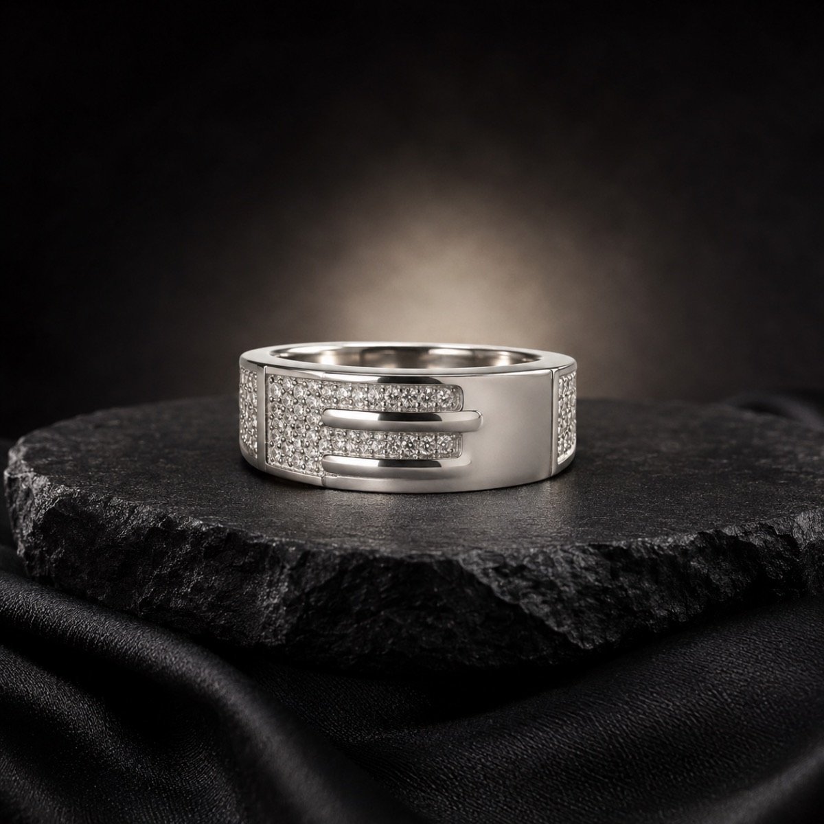 Parallel Crystal Band Ring — 925 sterling silver rings