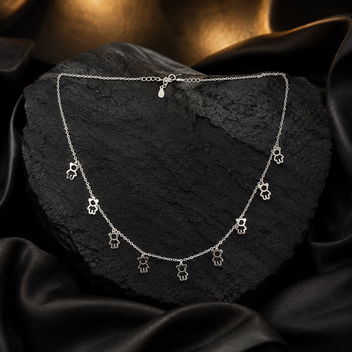 Little Boy Charms Silver Necklace — 925 sterling silver chaindokiya