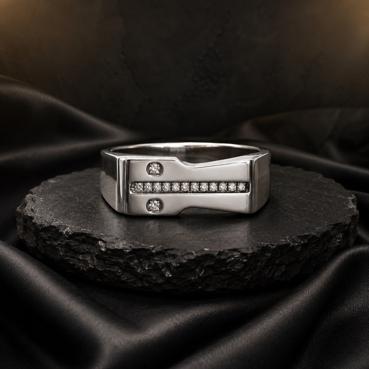 Axis Linear Crystal Band Ring — 925 sterling silver rings