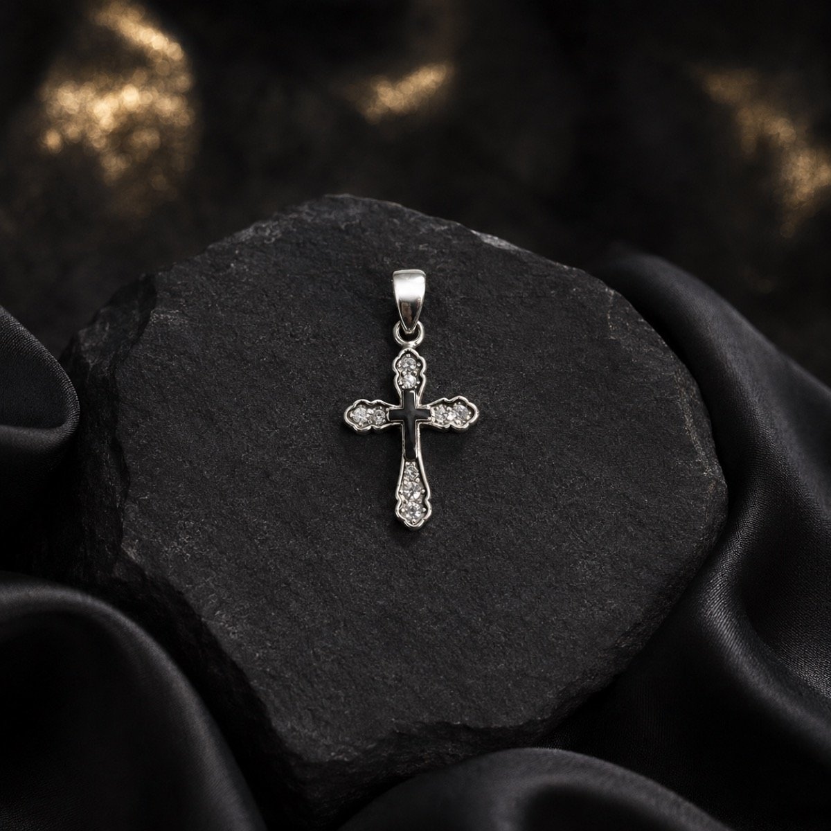 Seraphina Crystal Cross Pendant — 925 sterling silver