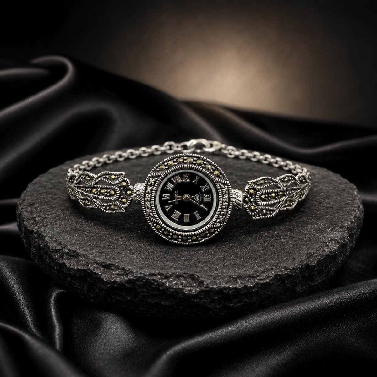 Midnight Peacock Heritage Watch — 925 sterling silver