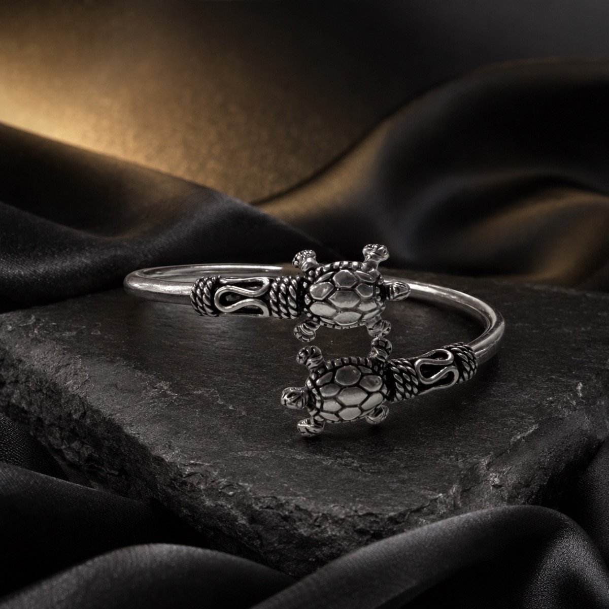 Tavira Twin Turtle Cuff Bracelet — 925 sterling silver