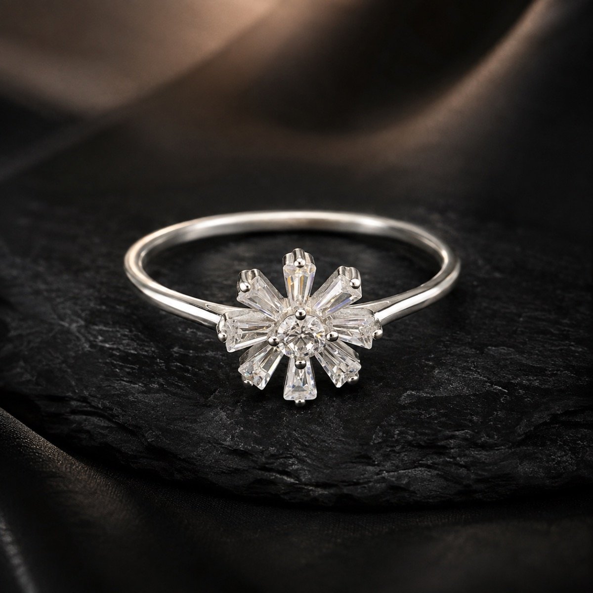 Radiant Daisy Silver Ring — 925 sterling silver rings