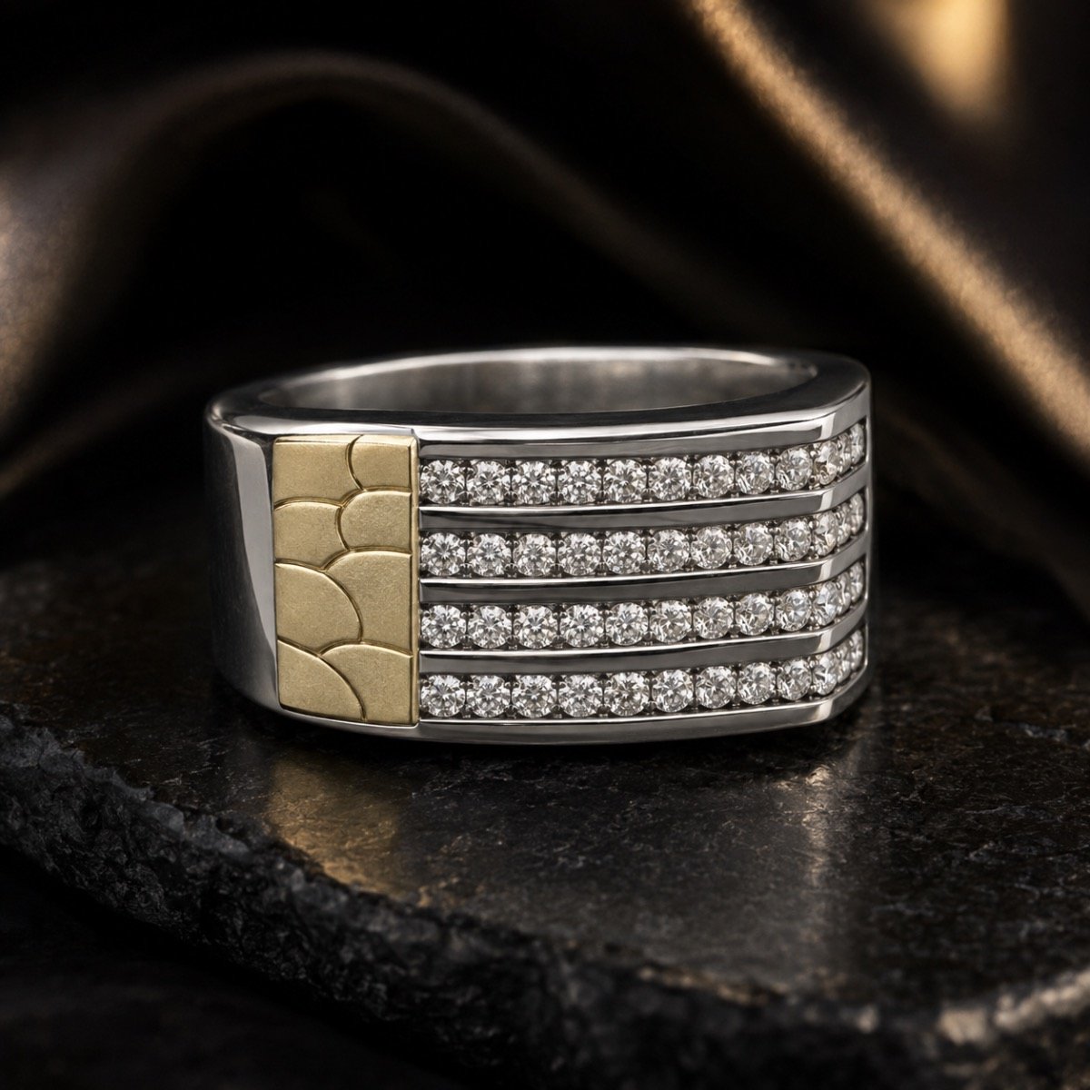 Royal Five-Row Crystal Silver Ring — 925 sterling silver rings