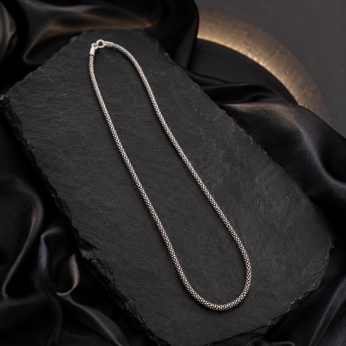 Oxidised Snake Silver Chain — 925 sterling silver chains