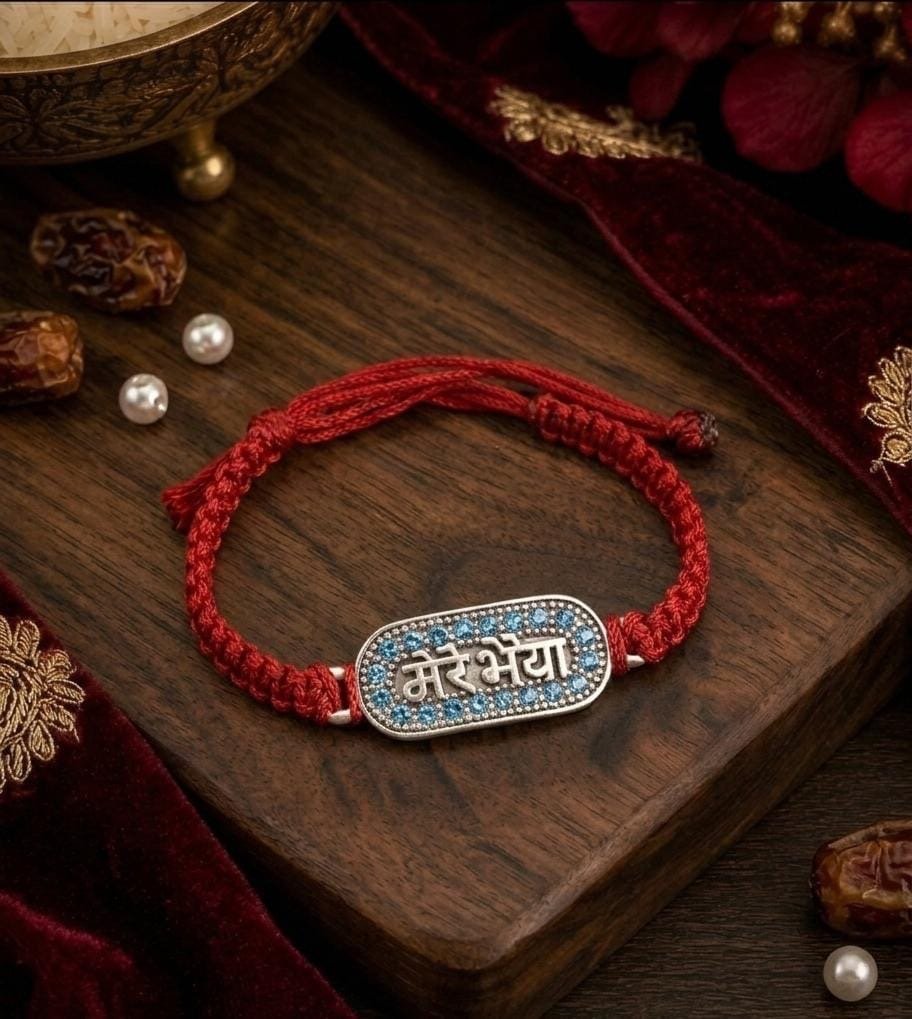 Mere Bhaiya Crystal Rakhi — 925 sterling silver rakhi