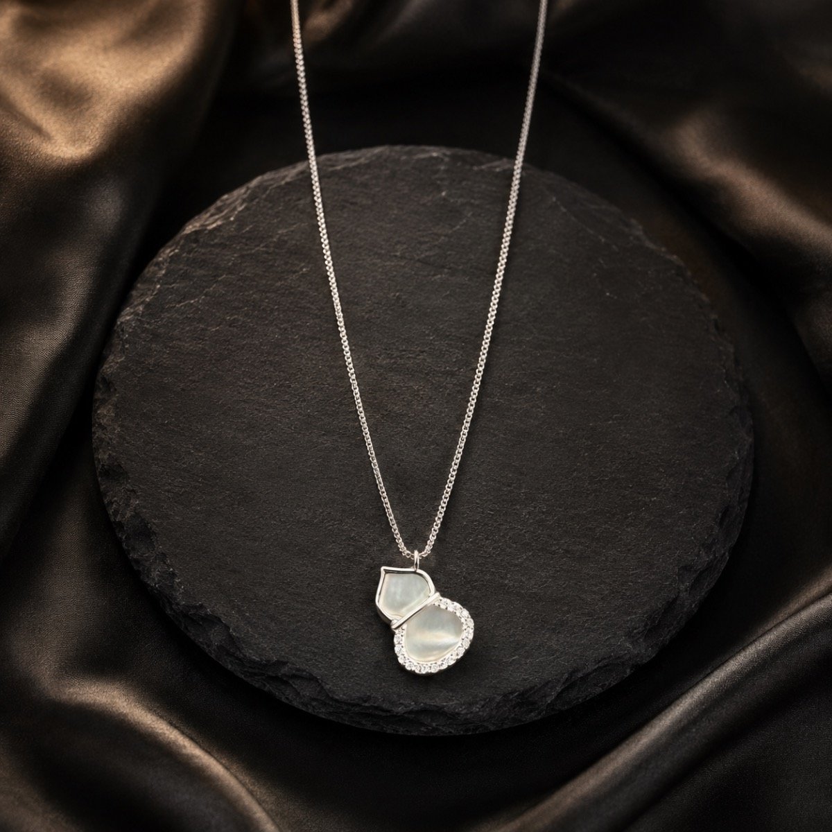 Lumière Double Petal Necklace — 925 sterling silver chaindokiya