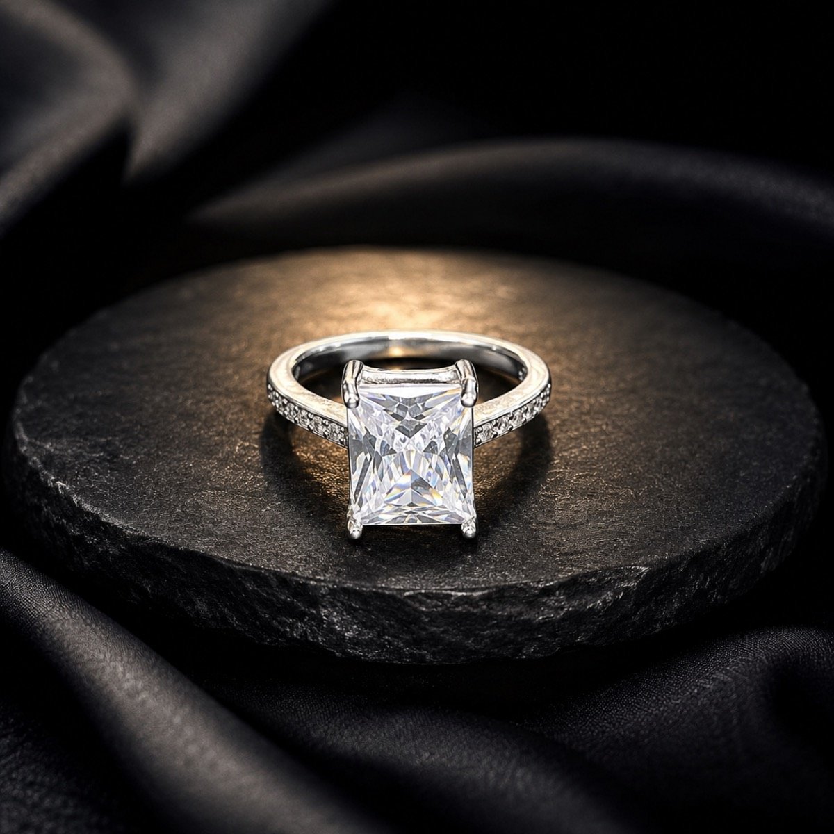 Royal Radiant Solitaire Ring — 925 sterling silver rings