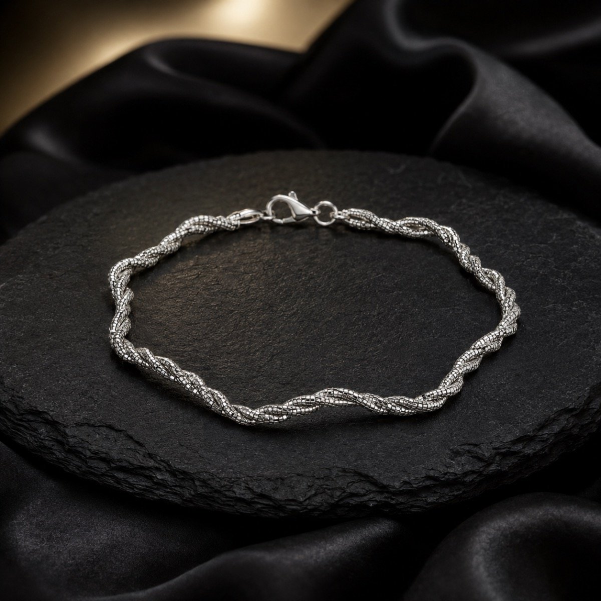 Zaria Wave Mesh Bracelet — 925 sterling silver kada