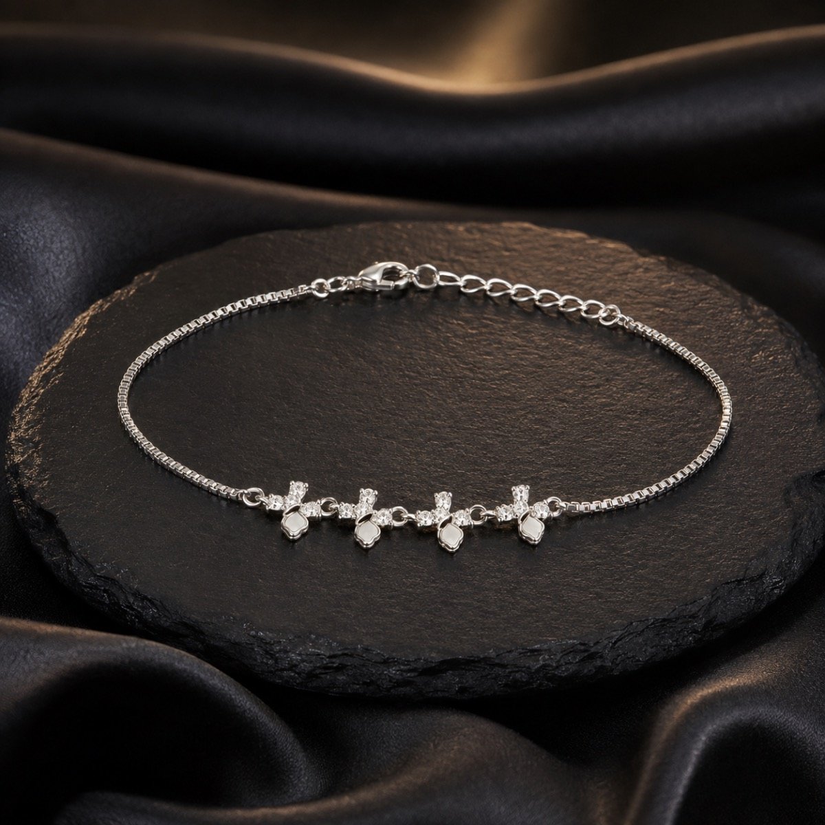 Fluttering Butterfly Charm Bracelet — 925 sterling silver bracelets
