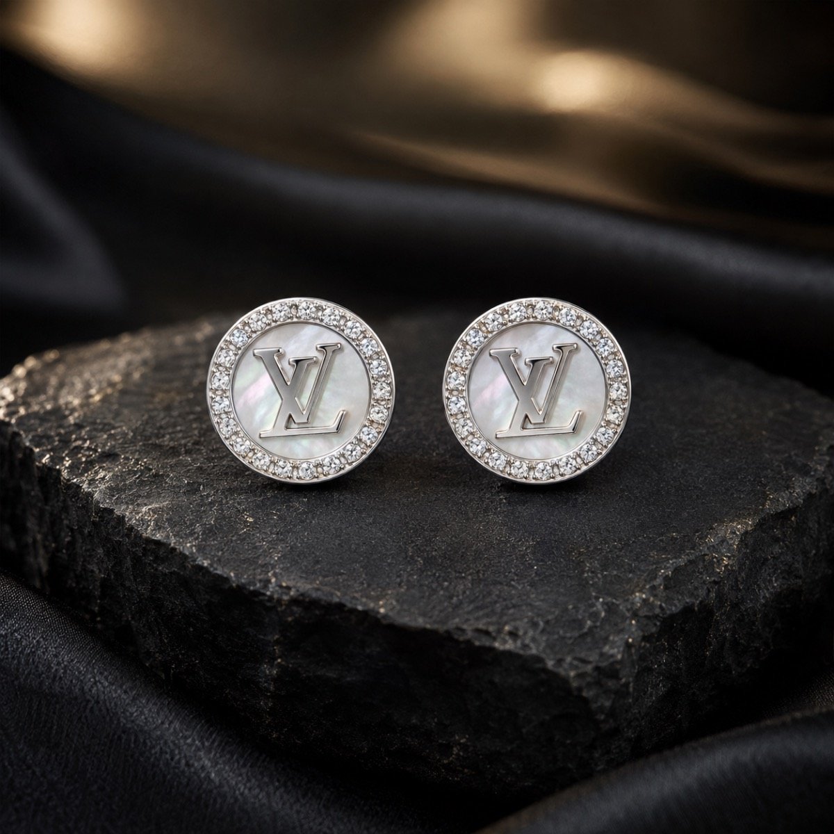Luxe Monogram Halo Earrings — 925 sterling silver earrings