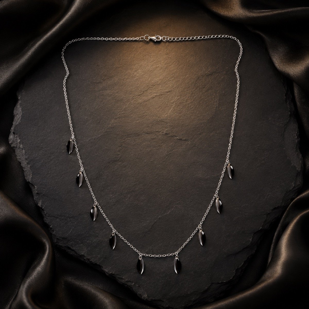 Cascading Leaves Silver Necklace — 925 sterling silver