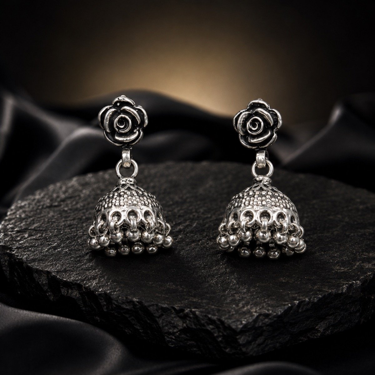 Gulab Heritage Jhumka Earrings — 925 sterling silver