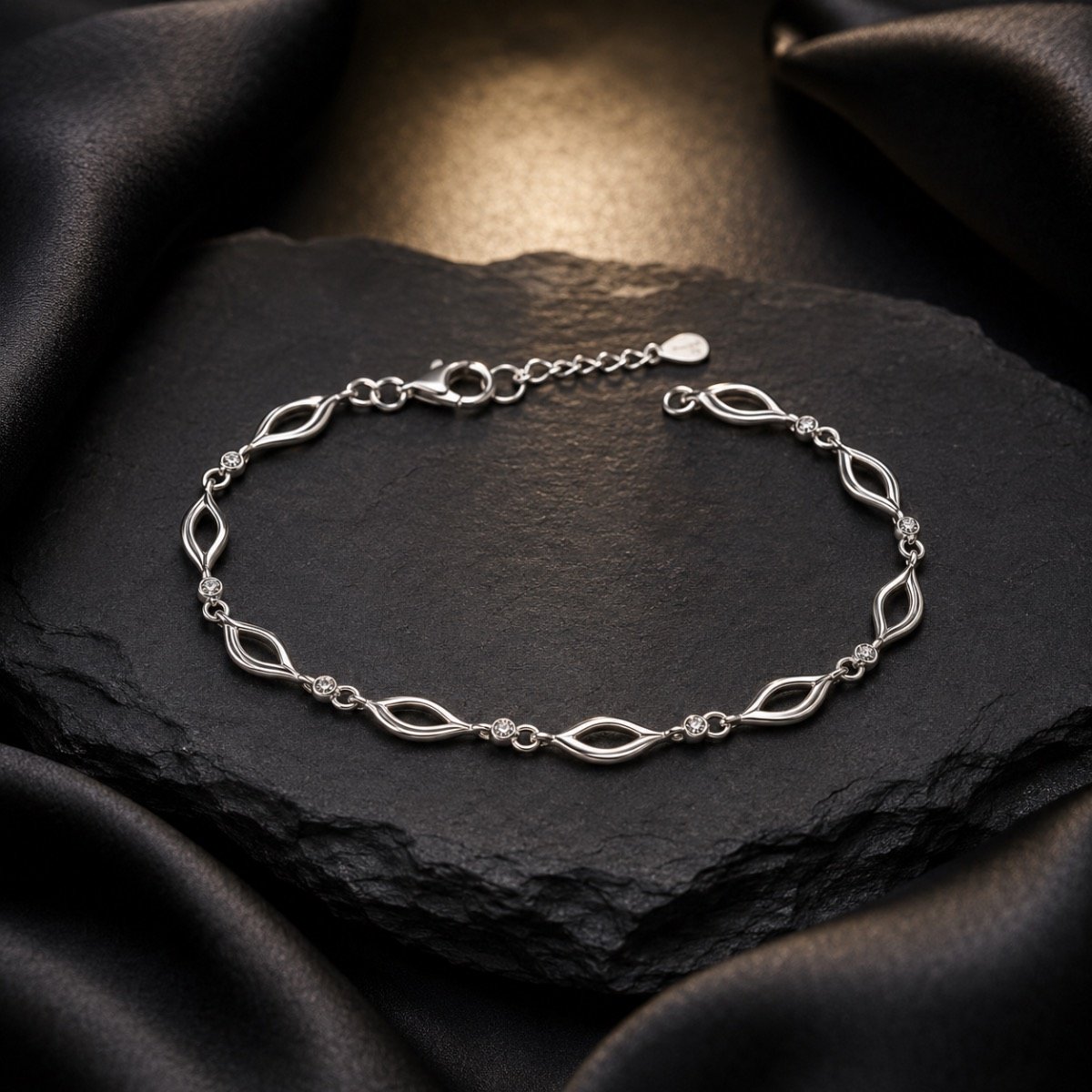 Marquise Twist Link Bracelet — 925 sterling silver bracelets