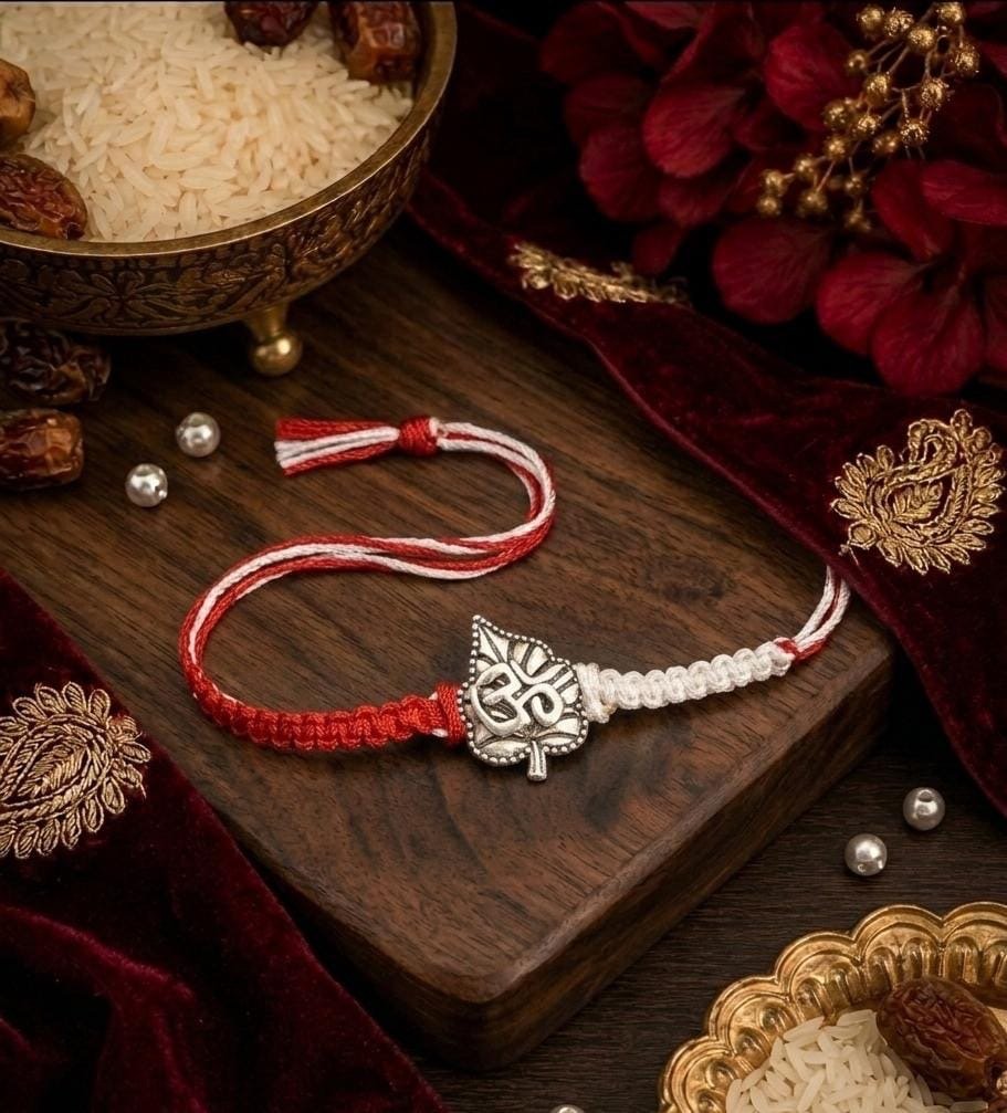 Om Peepal Divine Rakhi — 925 sterling silver rakhi