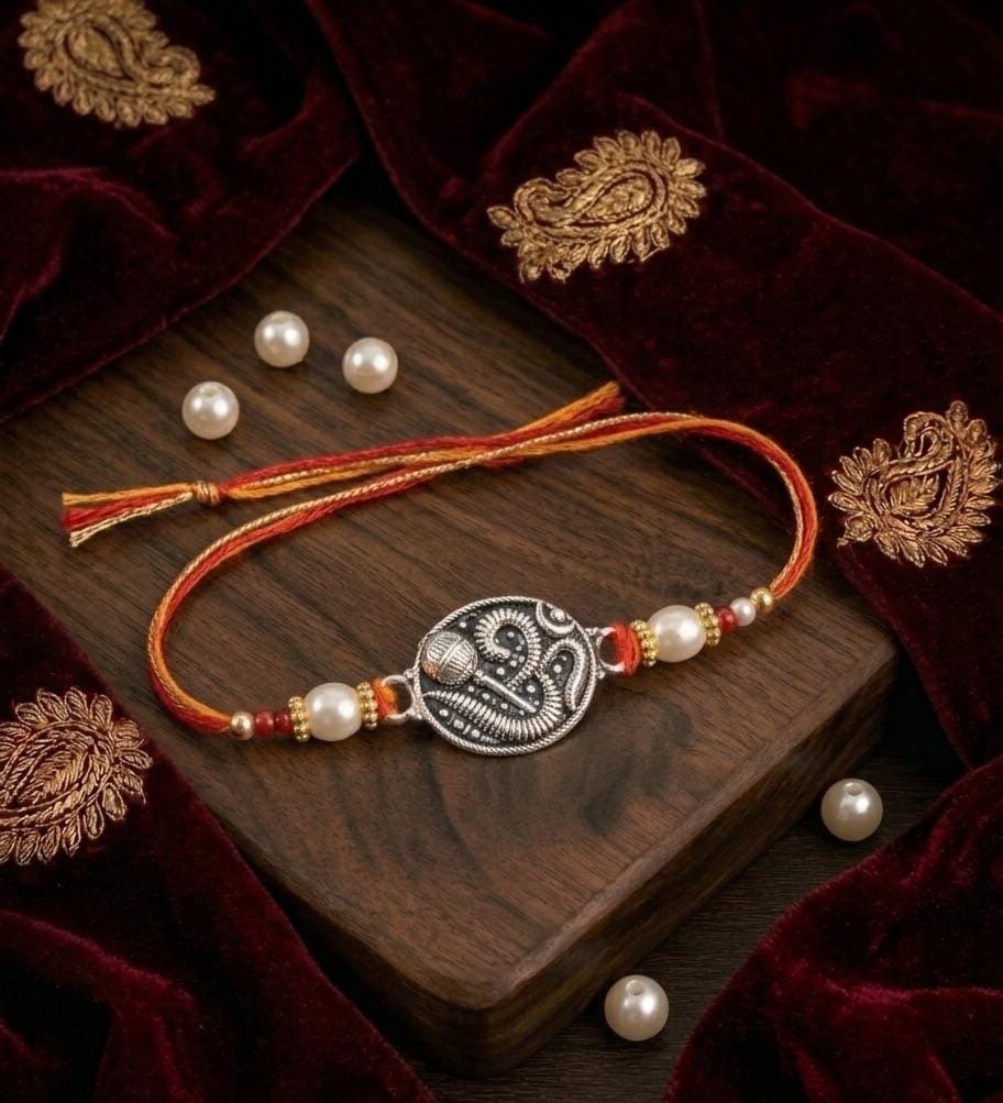 Vakratunda Heritage Rakhi — 925 sterling silver