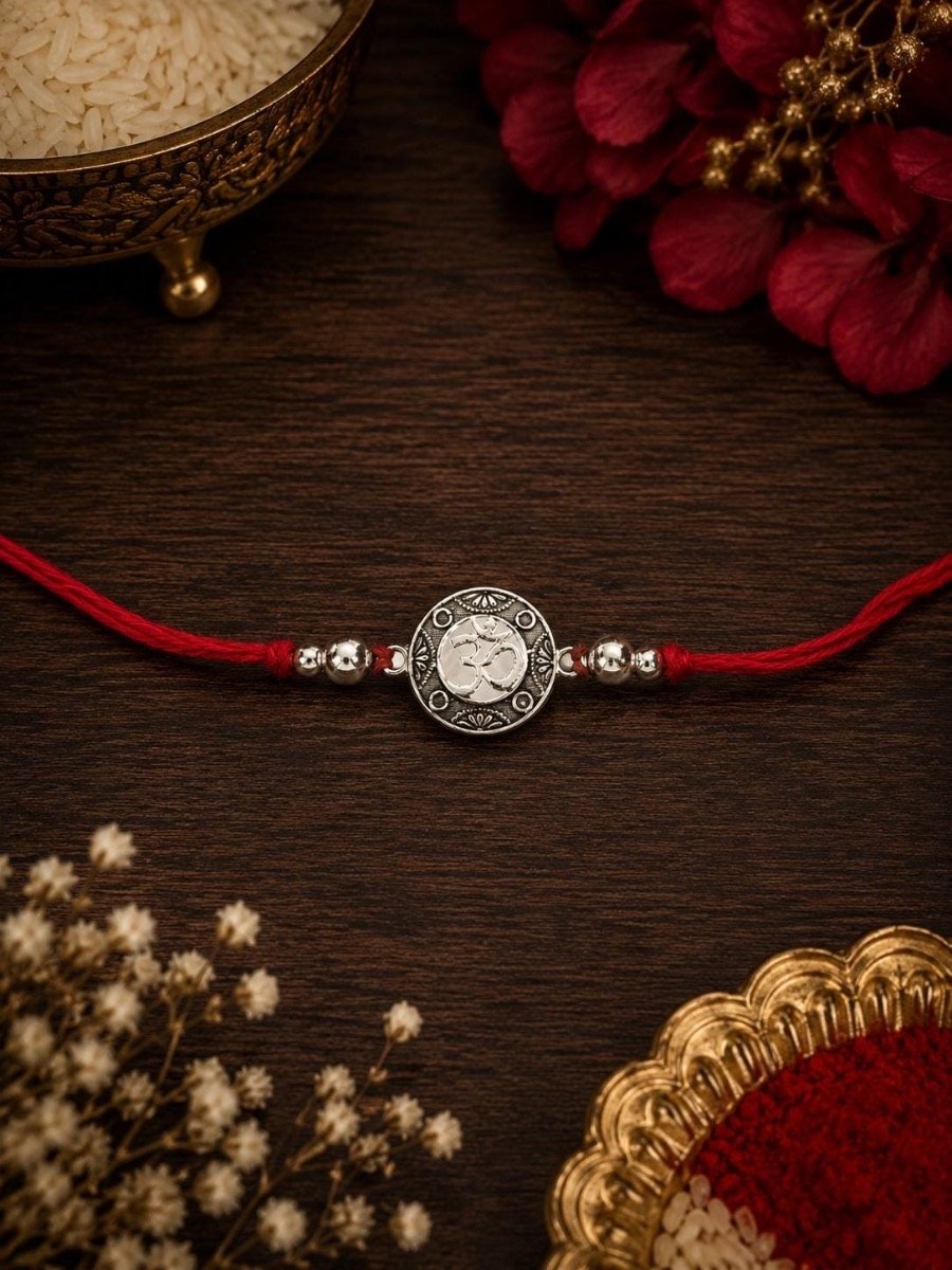 Om Shakti Heritage Rakhi — 925 sterling silver rakhi