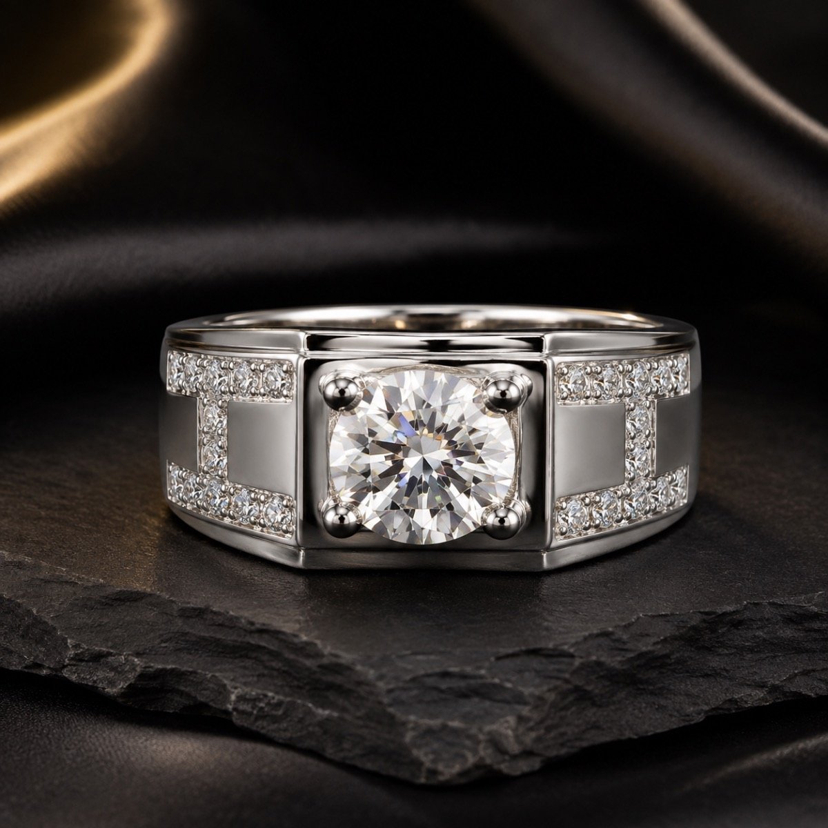 Imperial Round Solitaire Silver Ring — 925 sterling silver rings