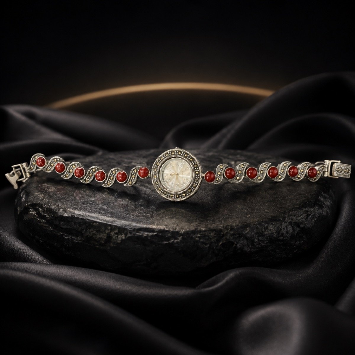 Crimson Waves Heritage Watch — 925 sterling silver