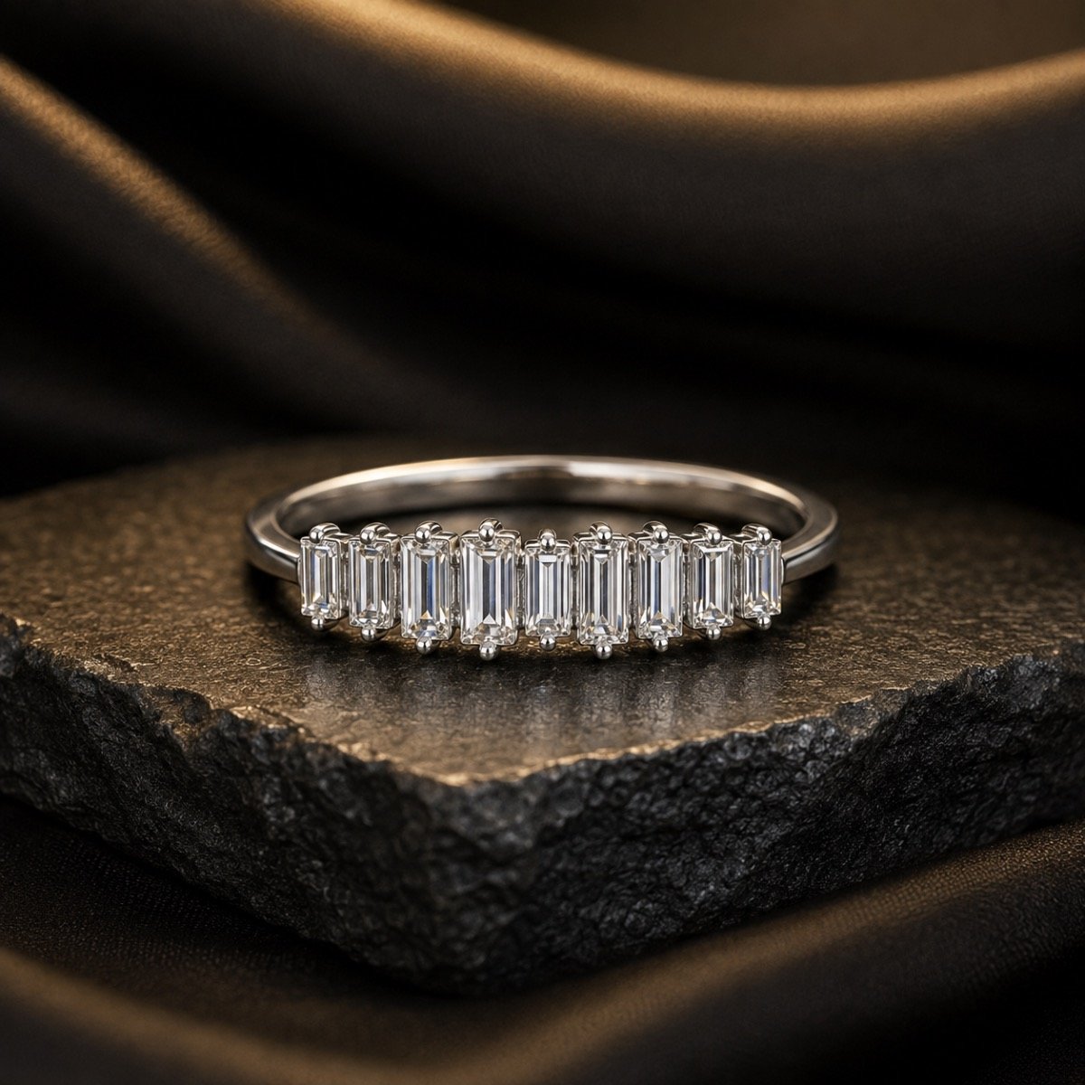 Lumière Baguette Silver Ring — 925 sterling silver rings