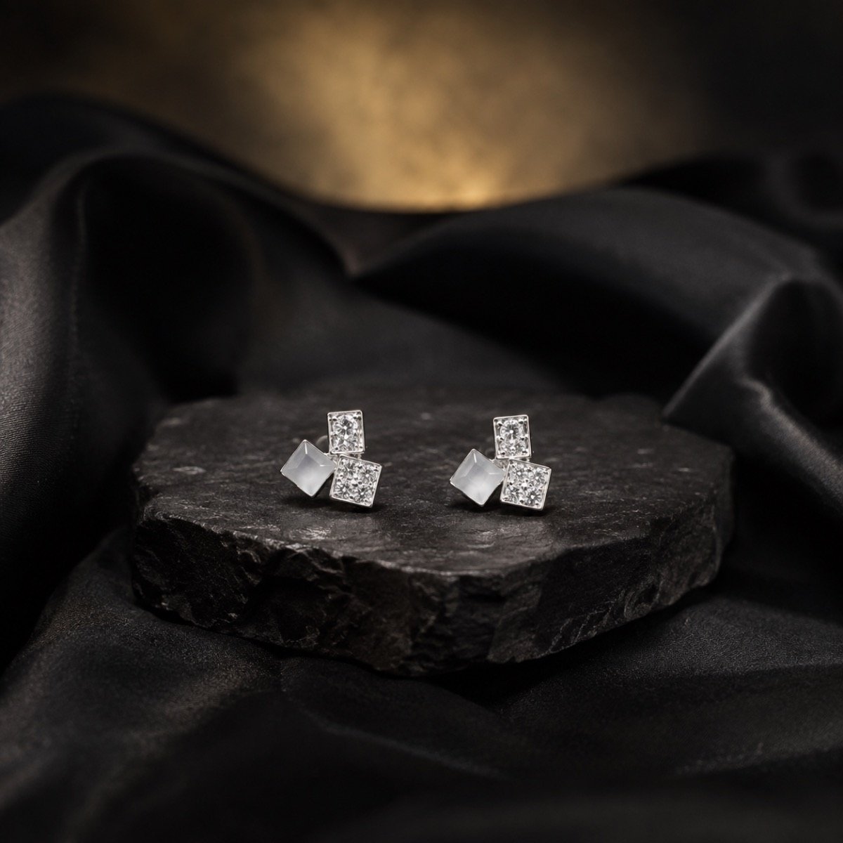 Mini Crystal Butterfly Silver Stud Earrings — 925 sterling silver earrings